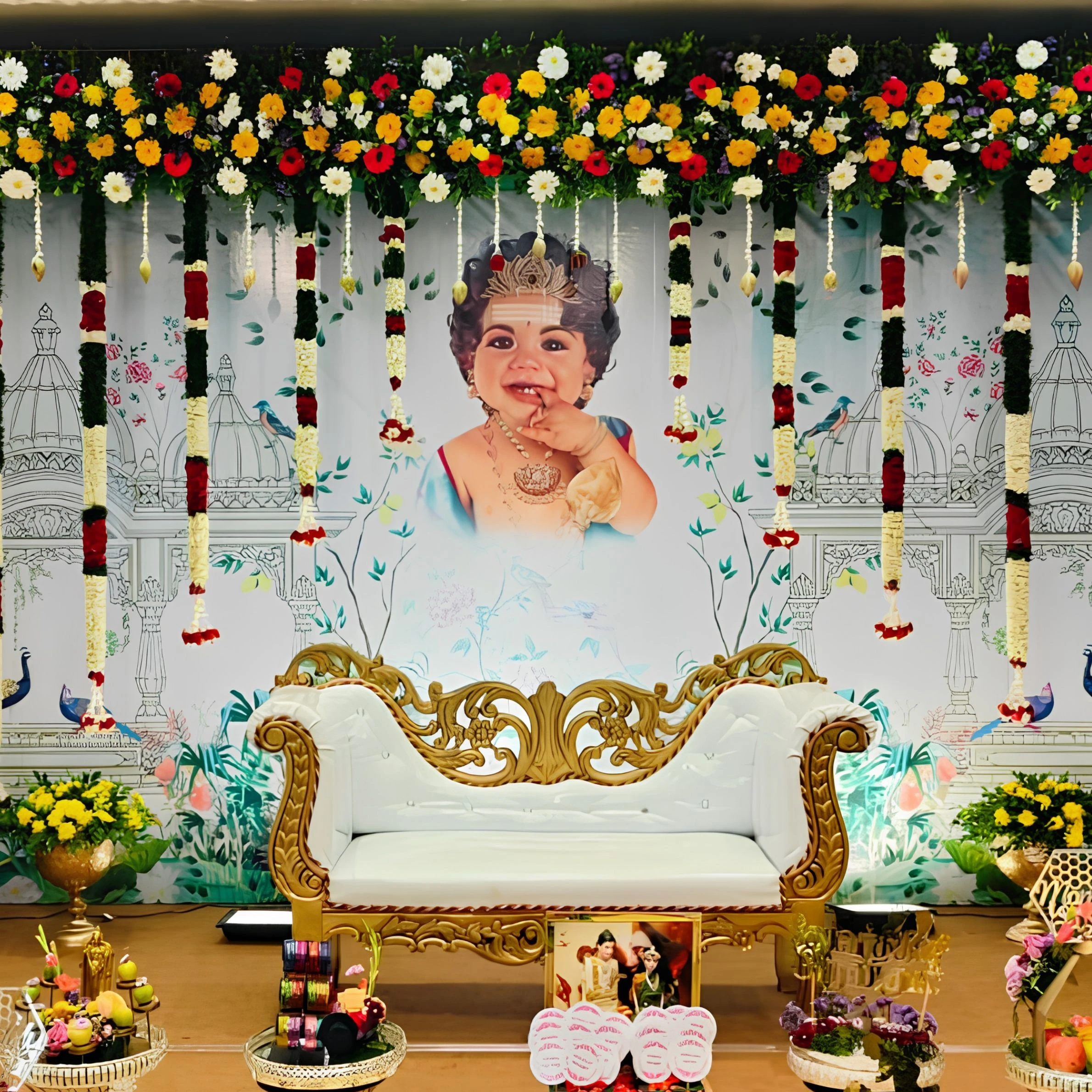 Elegant puberty function floral stage